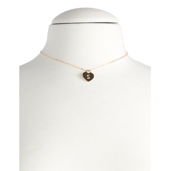 MILOR SILVER  Italy 18kt Gold Plated Sterling Silver Heart Initial Necklace - Picture 2 of 2